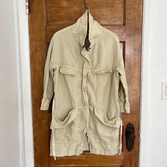 Etoile Isabel Marant Cotton Linen Blend Cream Jacket - Sz S - Picture 1 of 12